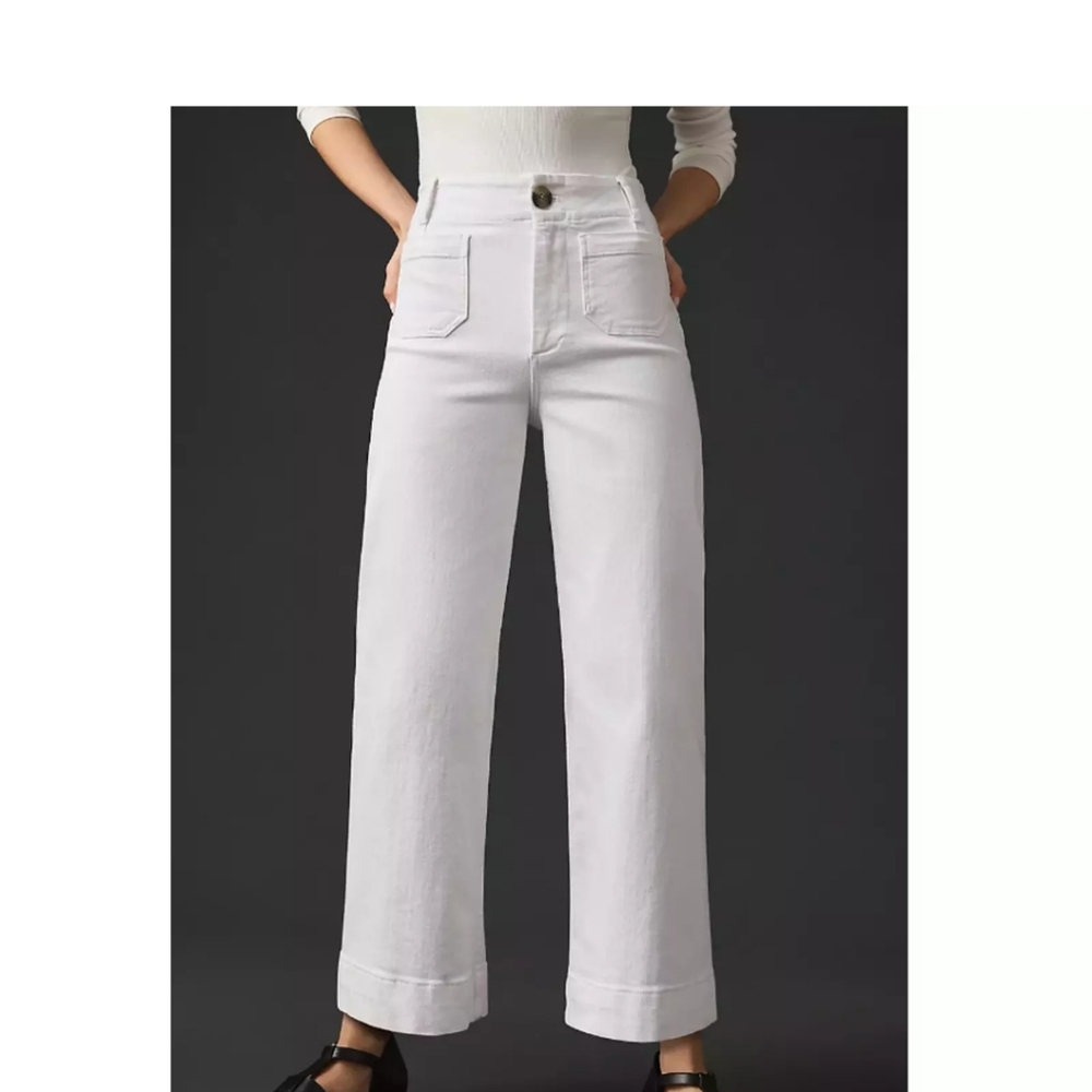 Anthropologie by Maeve Collette Denim Cropped Wide-Leg Jeans sz 27